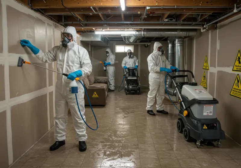 Basement Moisture Removal and Structural Drying process in Gordon, GA